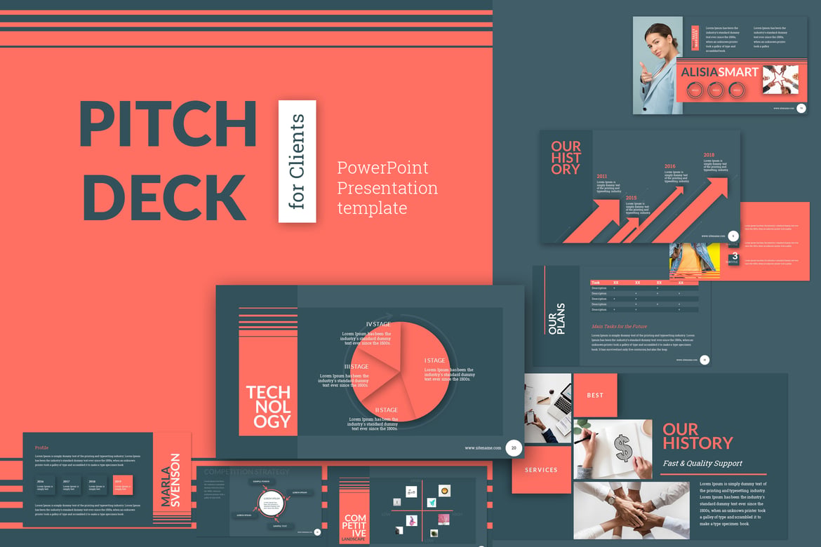 Template Presentasi PowerPoint Pitch Deck untuk Klien yang Menarik