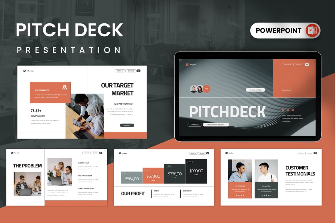 Template Presentasi PowerPoint Pitch Deck yang Menarik