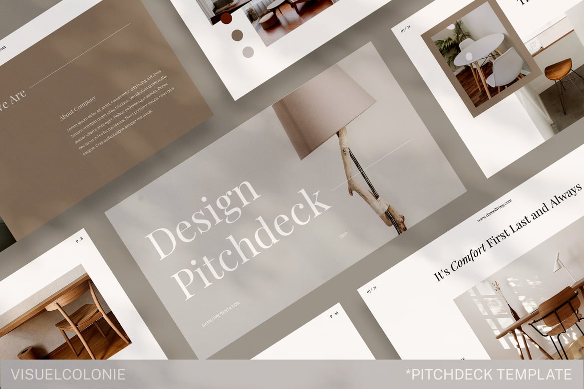 Template Presentasi PowerPoint Pitch Deck Modern dan Minimalis