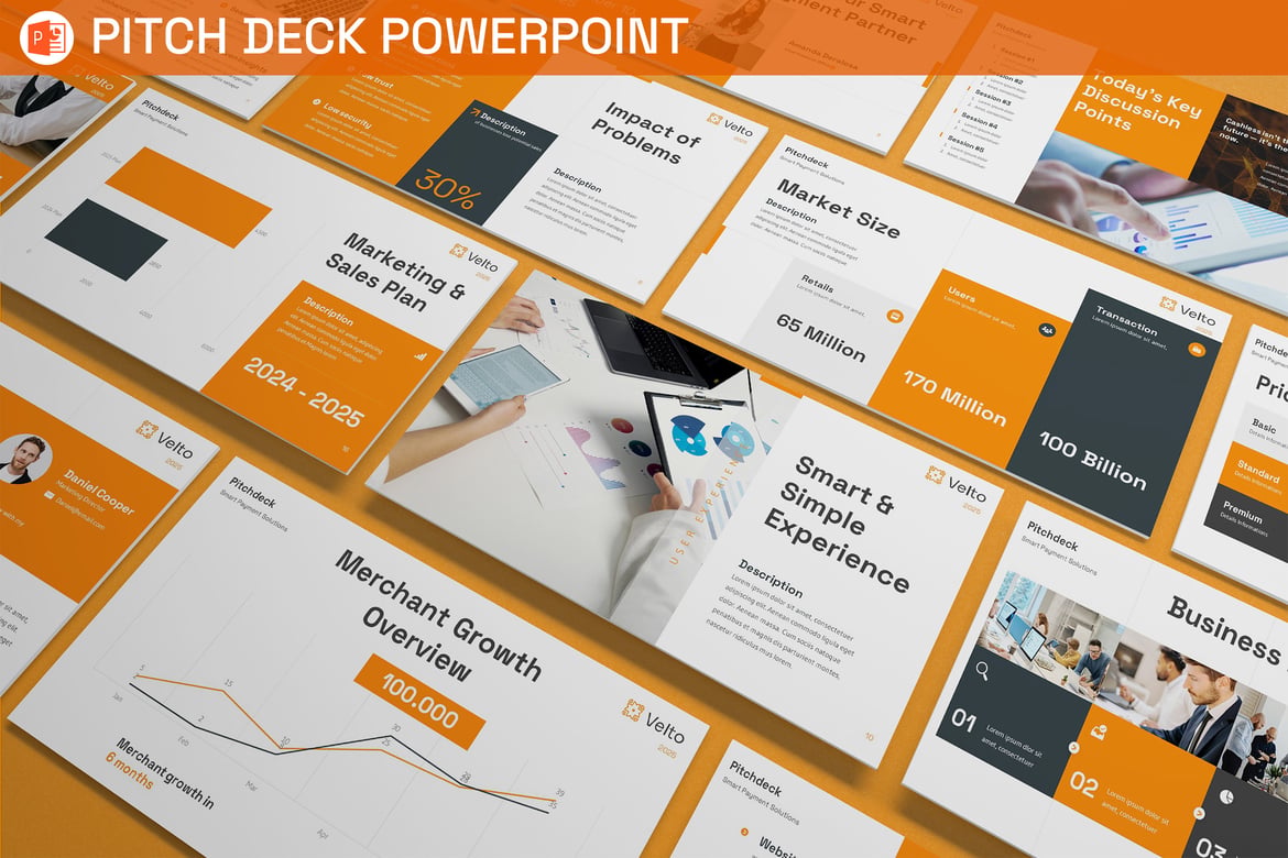 Template Presentasi Pitch Deck PowerPoint yang Modern dan Menarik