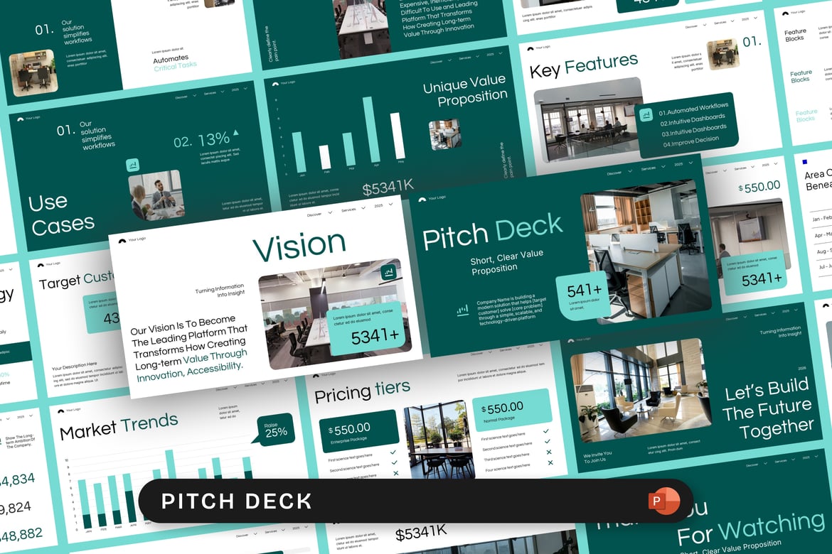Template Presentasi Pitch Deck PowerPoint yang Modern dan Profesional