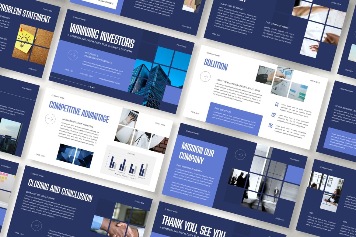 Template PowerPoint Pitch Deck Modern dan Profesional