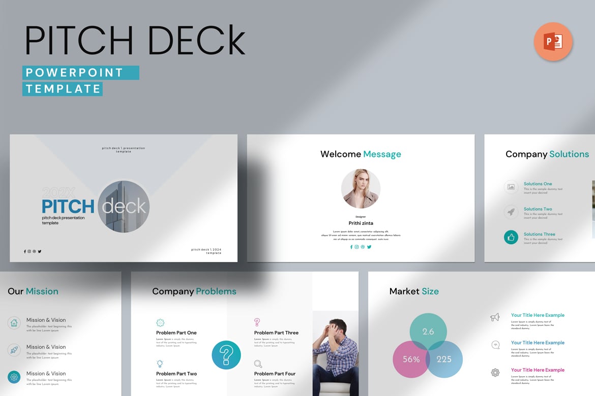 Template Presentasi PowerPoint Pitch Deck yang Menarik