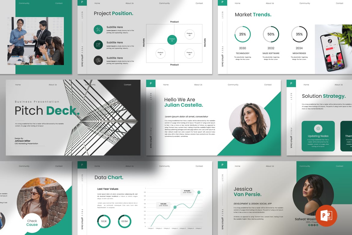Template Presentasi PowerPoint Pitch Deck yang Menarik