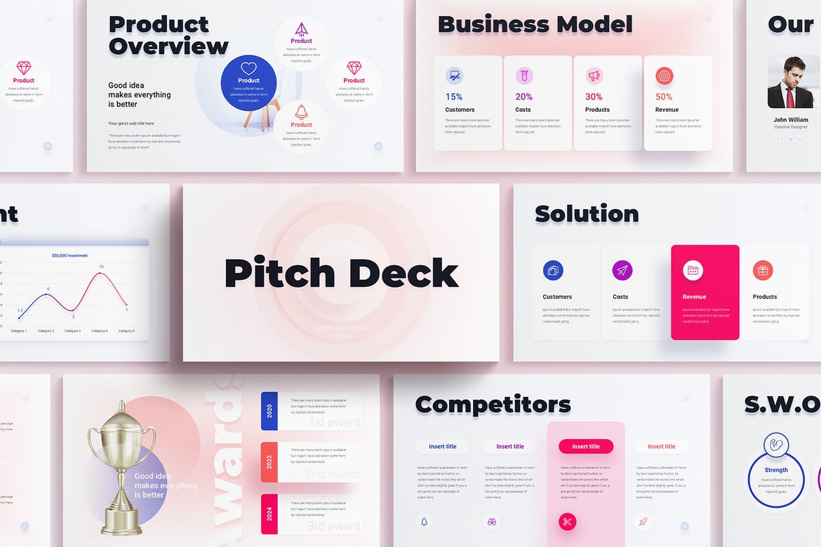 Template Presentasi PowerPoint Pitch Deck yang Menarik