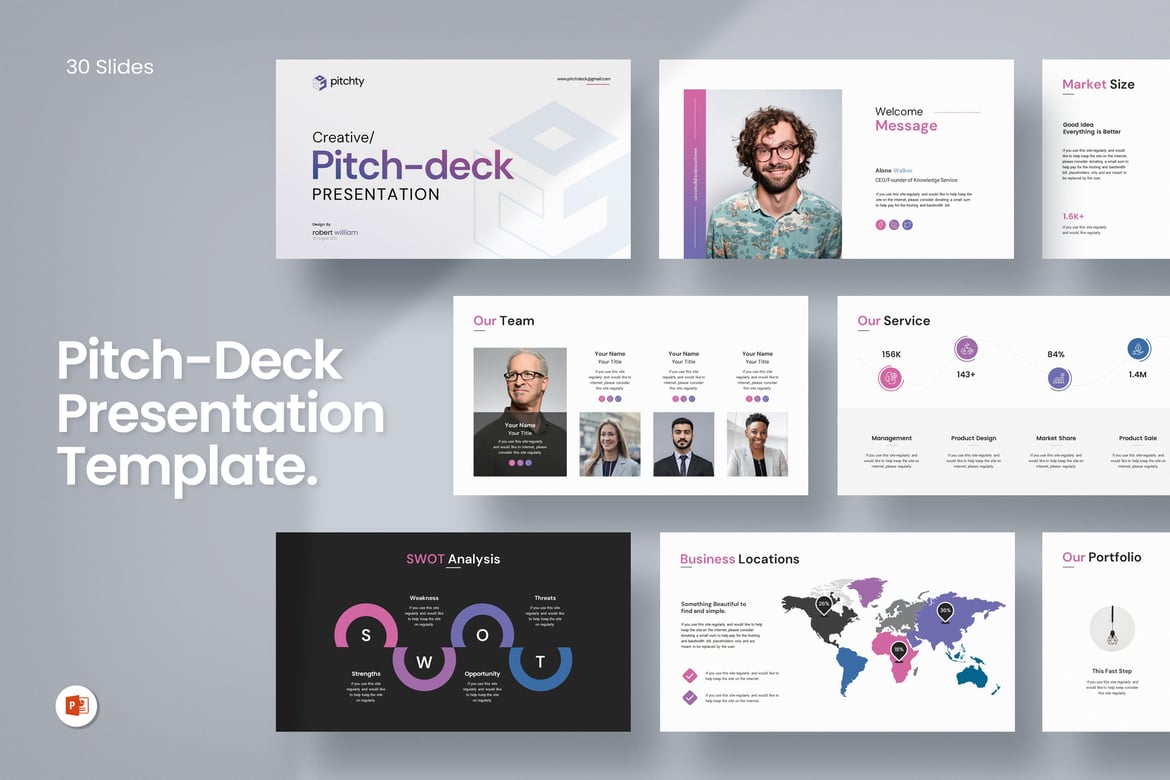 Template Presentasi PowerPoint Pitch-Deck Profesional dan Kreatif