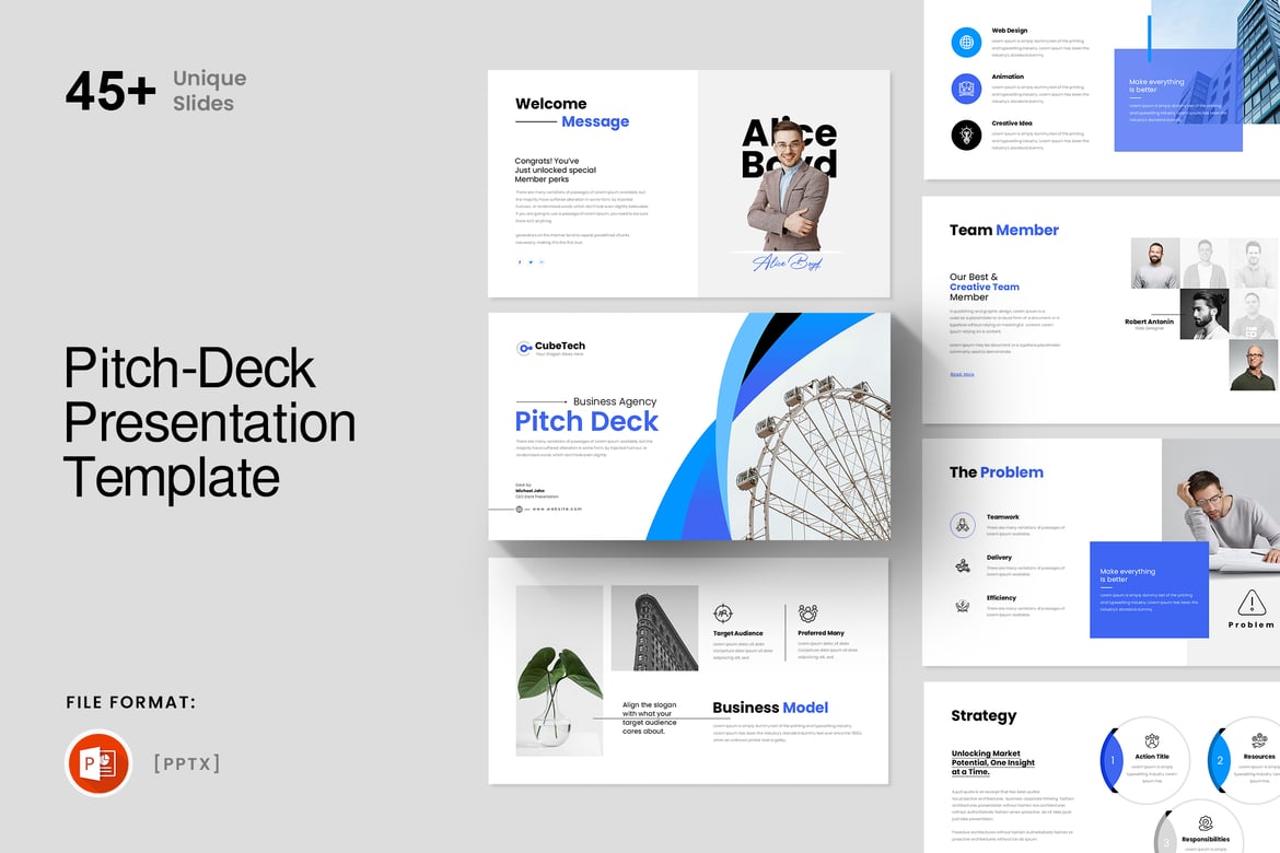 Template Presentasi PowerPoint Pitch-Deck yang Menarik dan Profesional