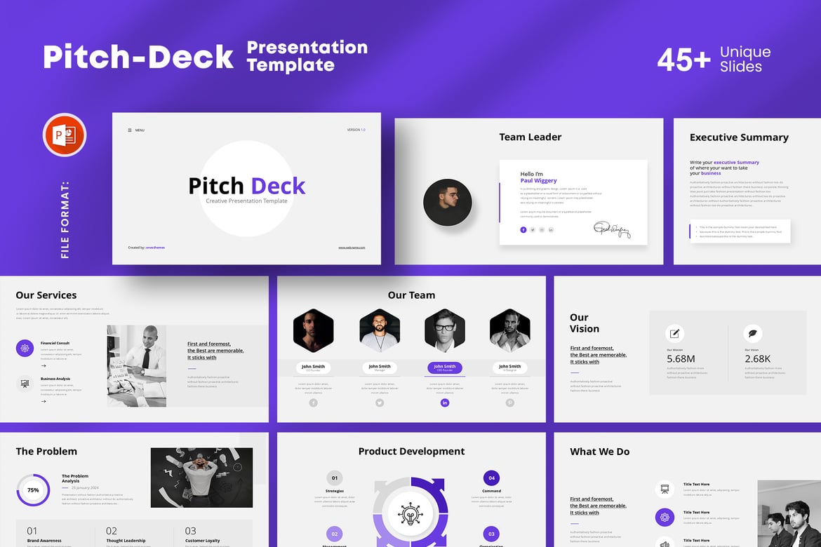 Template Presentasi PowerPoint Pitch-Deck yang Menarik dan Profesional