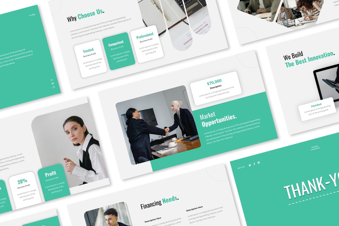 Template Presentasi PowerPoint Pitch Deck yang Menarik