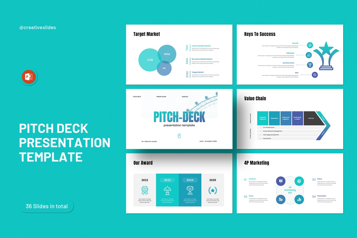 Template Presentasi PowerPoint Pitch Deck yang Profesional dan Modern