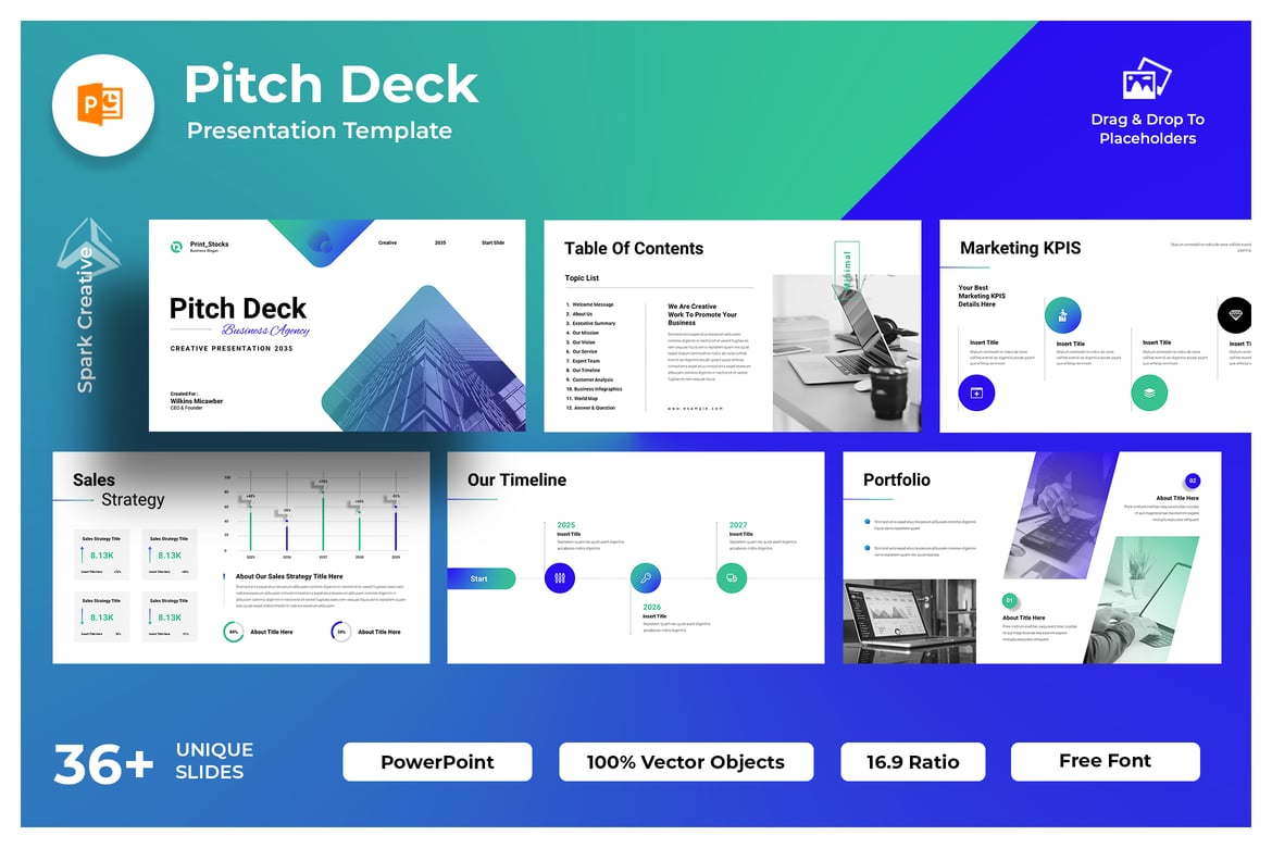 Template Presentasi PowerPoint Pitch Deck yang Modern dan Profesional