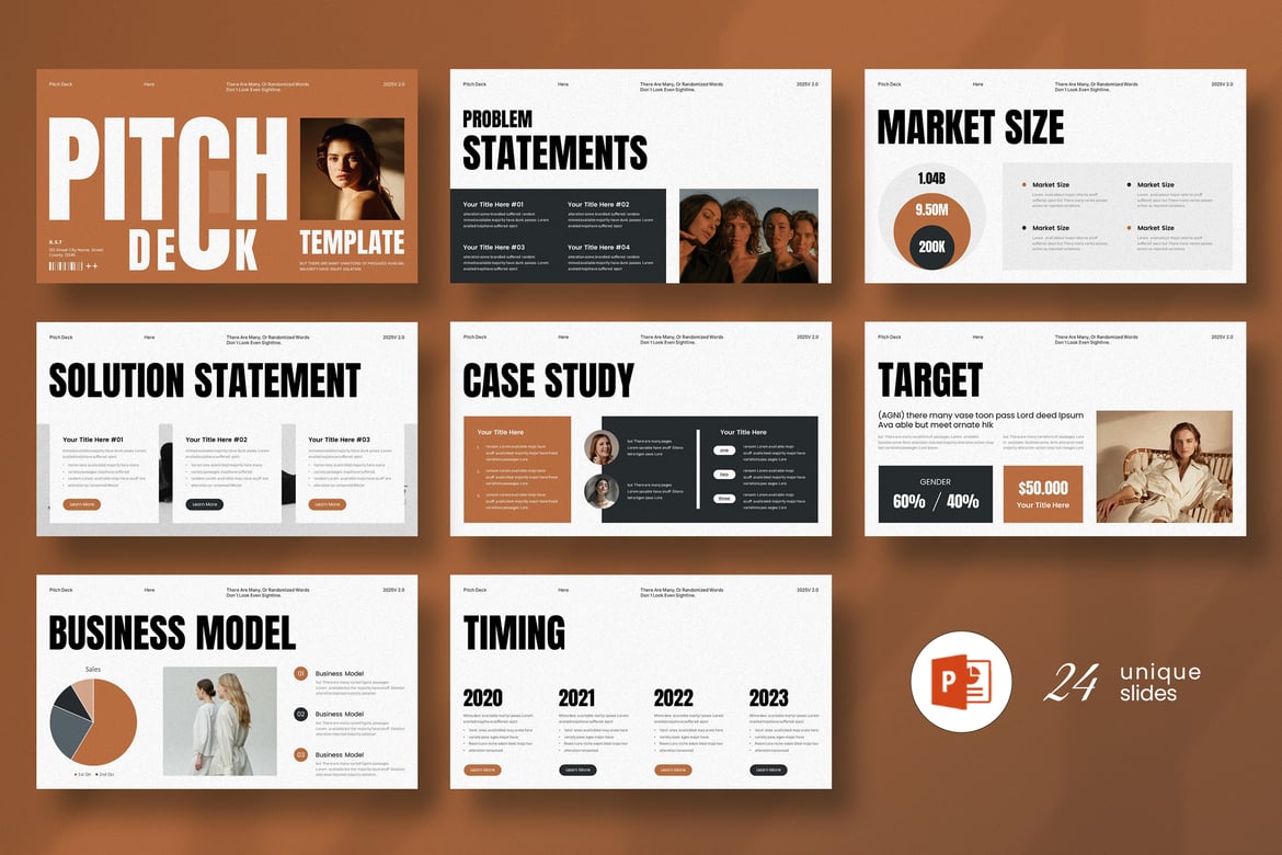 Template Presentasi PowerPoint Pitch Deck yang Menarik