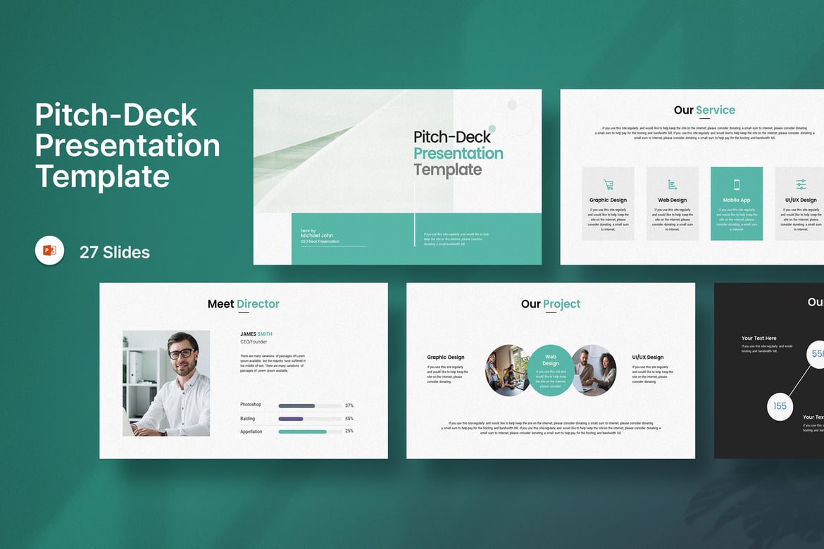 Template PowerPoint Presentasi Pitch-Deck Profesional dan Kreatif