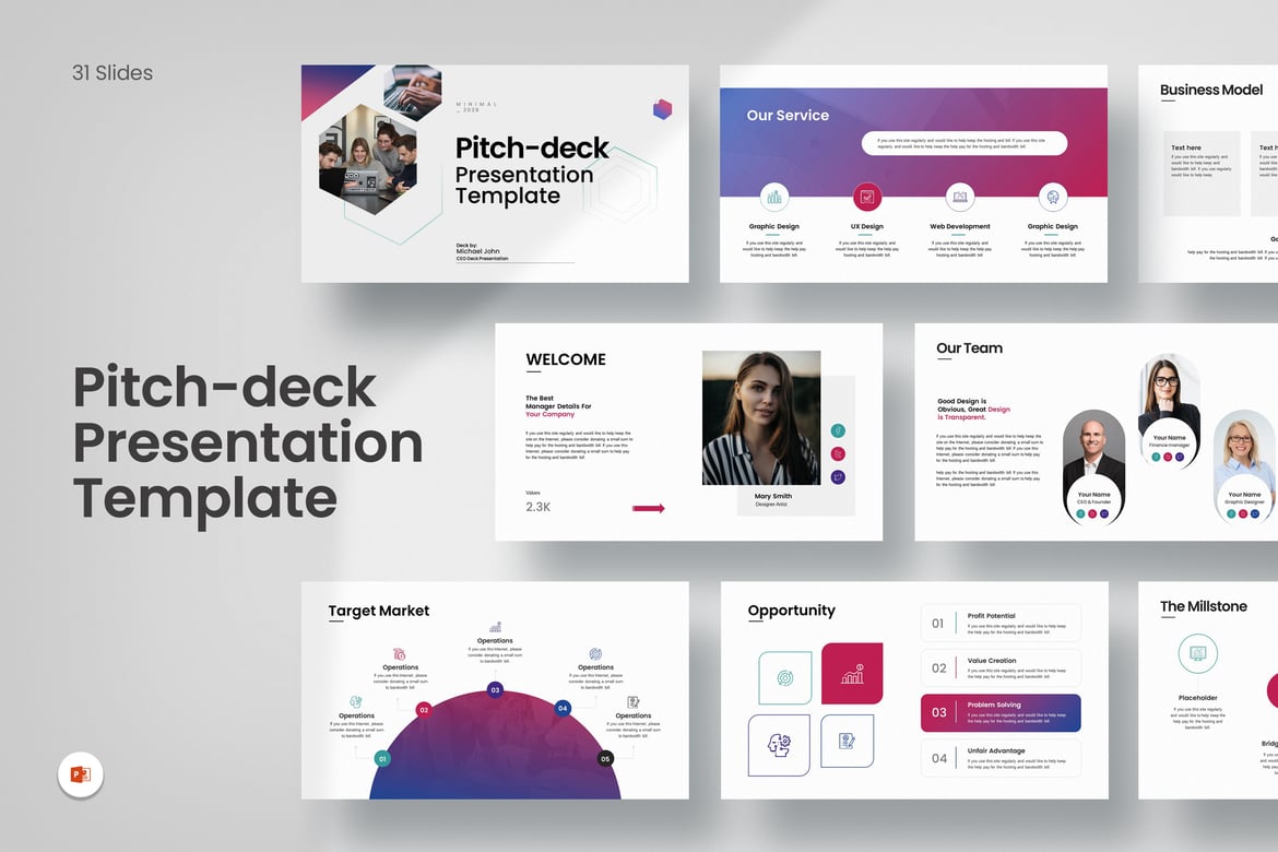 Template Presentasi PowerPoint Pitch-Deck yang Menarik dan Profesional