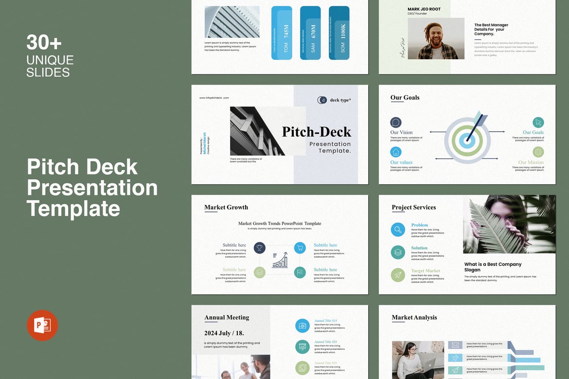 Template Presentasi PowerPoint Pitch Deck yang Profesional dan Menarik