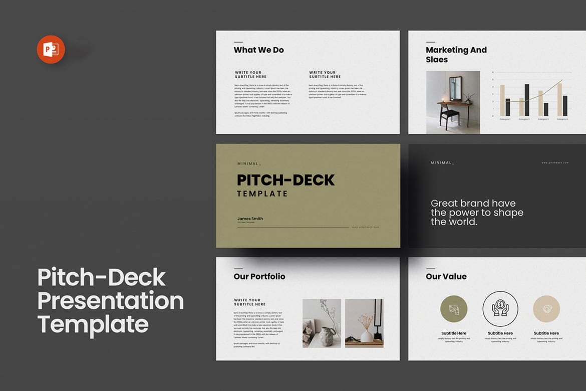 Template Presentasi PowerPoint Pitch Deck yang Profesional