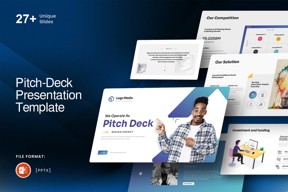 Template Presentasi PowerPoint Pitch Deck yang Menarik dan Profesional