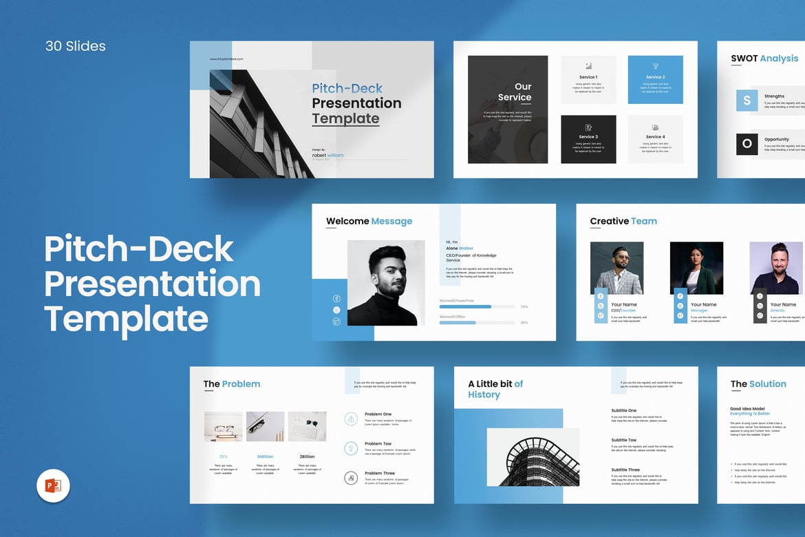 Template Presentasi PowerPoint Pitch-Deck yang Profesional dan Menarik