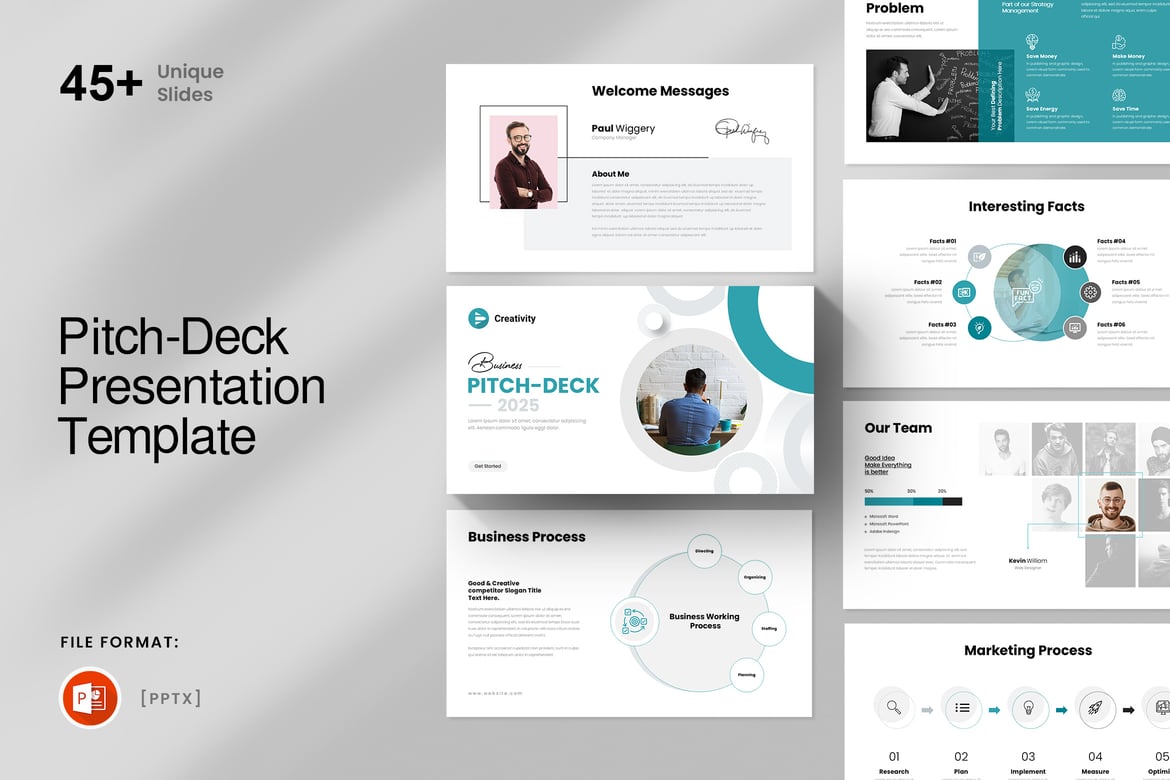 Template Presentasi PowerPoint Pitch-Deck Kreatif dan Profesional