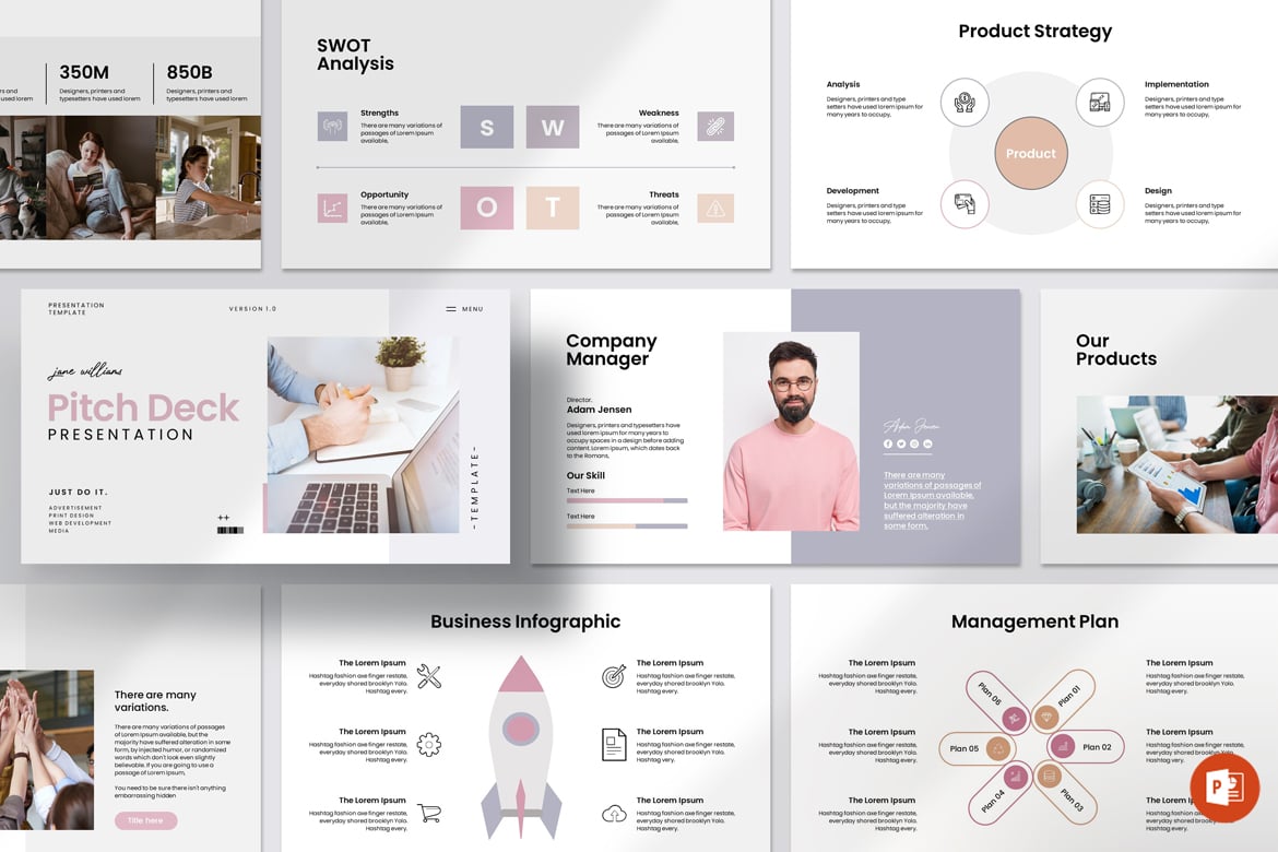 Template Presentasi PowerPoint Pitch Deck yang Menarik