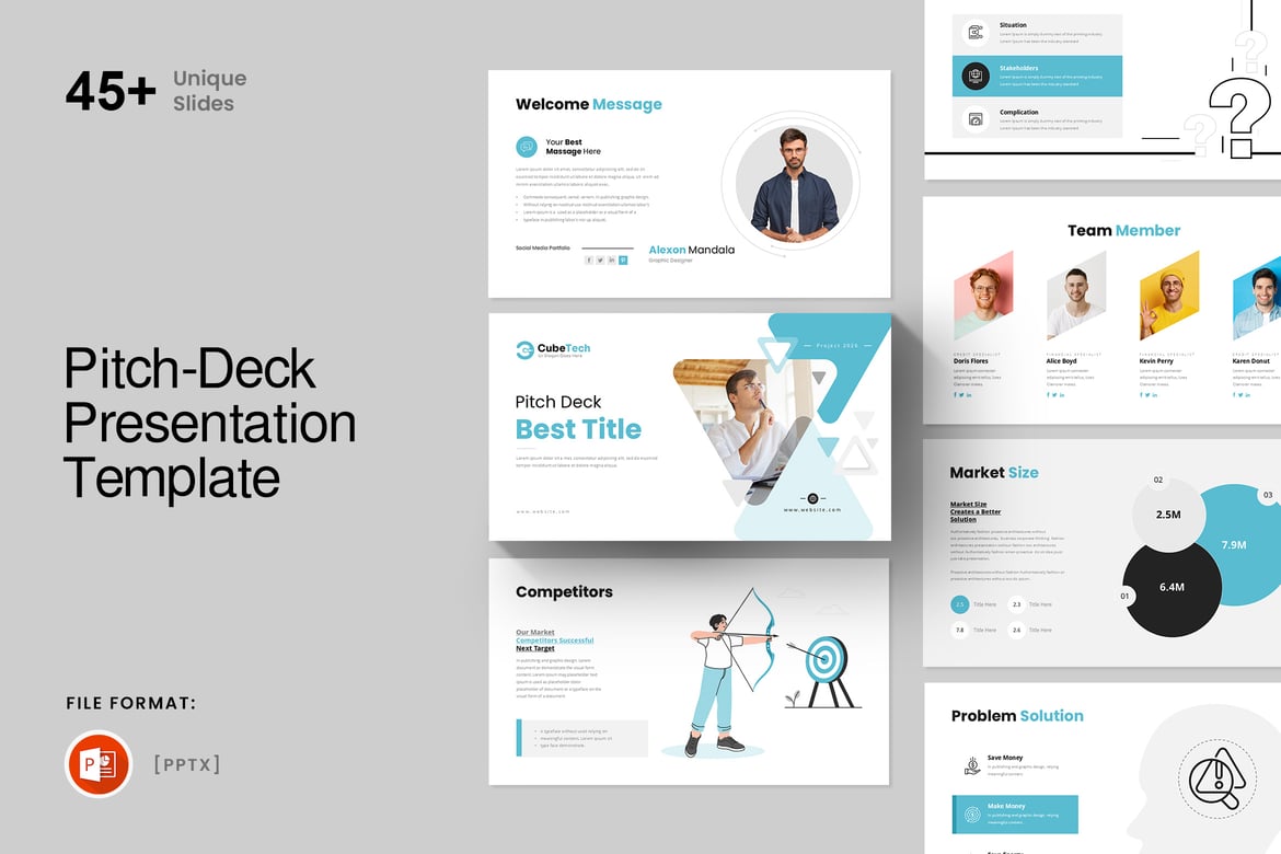 Template Presentasi Pitch-Deck Profesional untuk PowerPoint