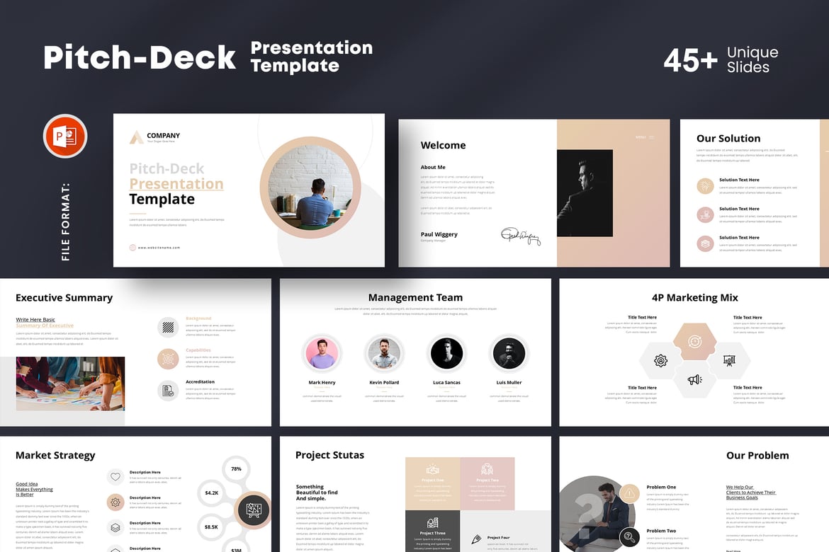 Template Presentasi Pitch-Deck PowerPoint yang Menarik dan Profesional