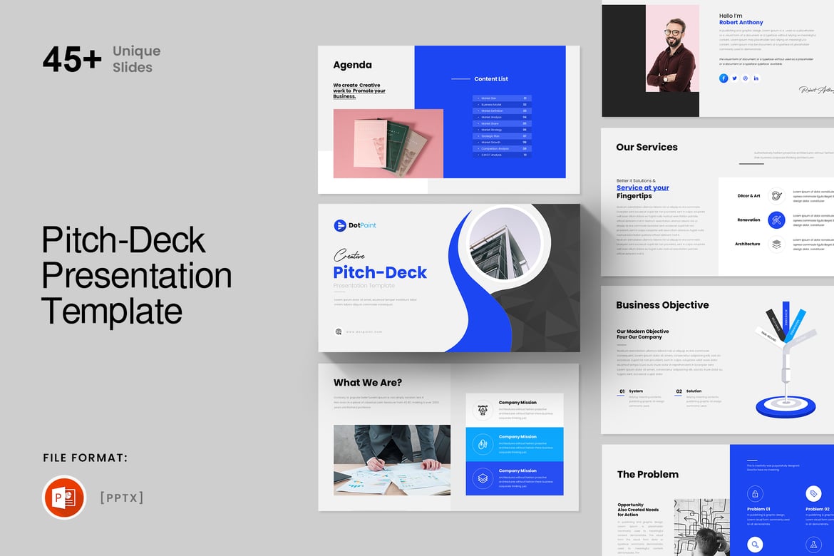 Template Presentasi PowerPoint Pitch-Deck yang Menarik dan Profesional