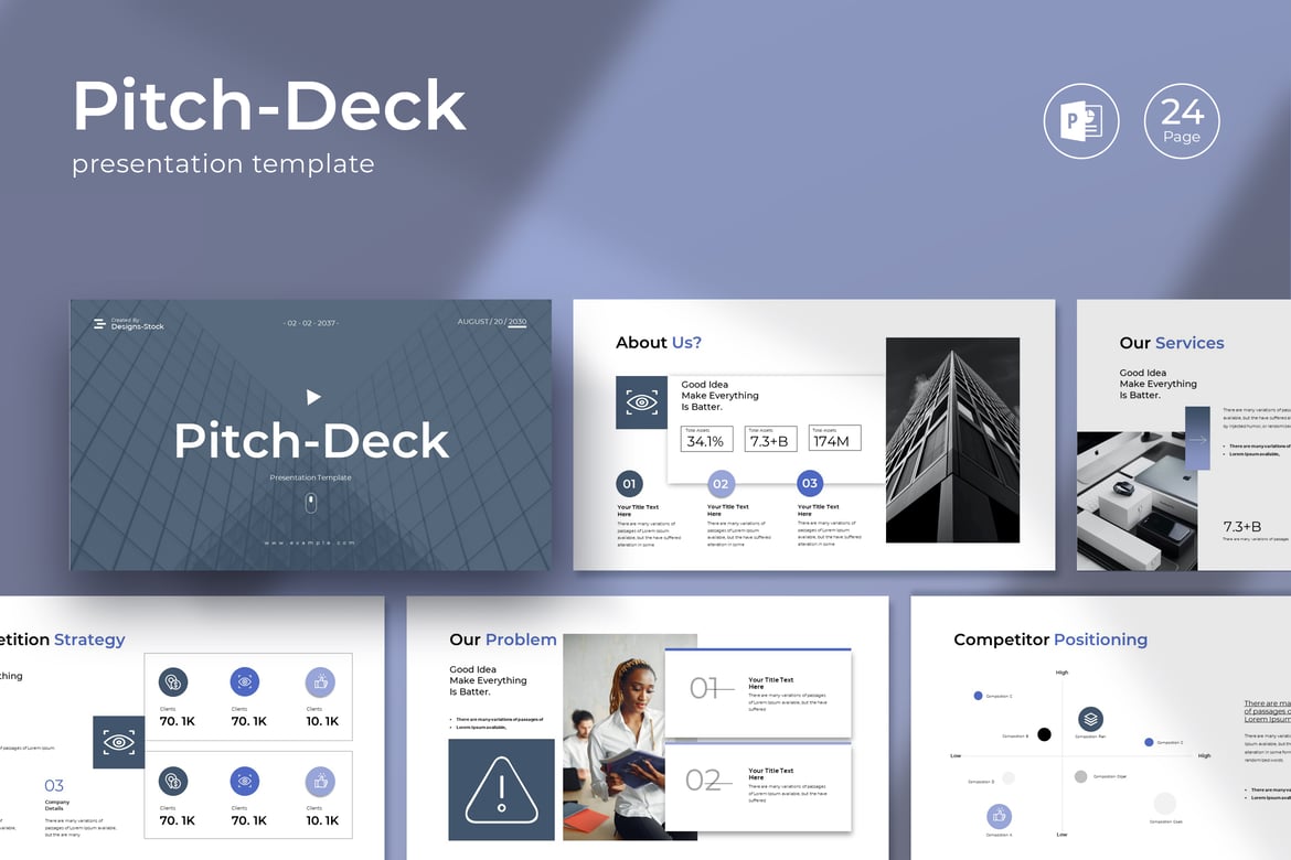 Template Presentasi PowerPoint Pitch-Deck yang Menarik
