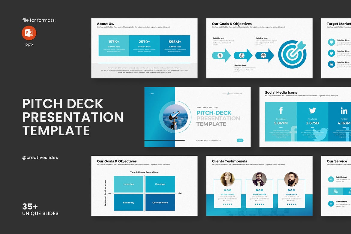 Template Presentasi PowerPoint Pitch Deck yang Modern dan Profesional
