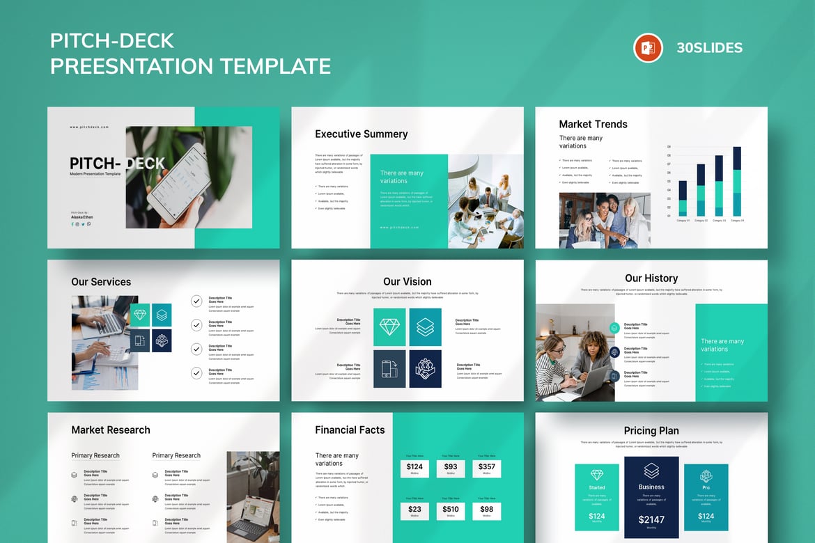 Template Presentasi Pitch-Deck Powerpoint yang Menarik