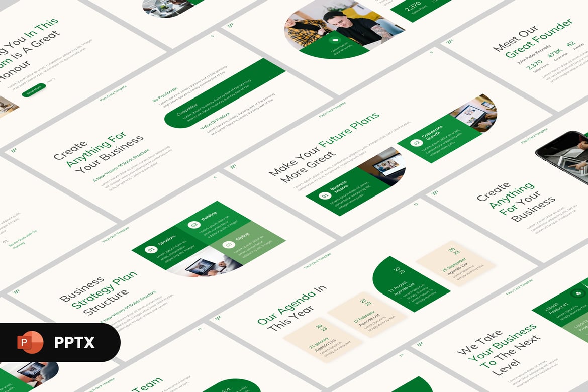 Template PowerPoint Pitch Deck Modern untuk Presentasi Sukses