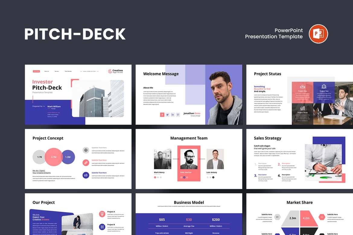 Template PowerPoint Presentasi Pitch Deck yang Menarik