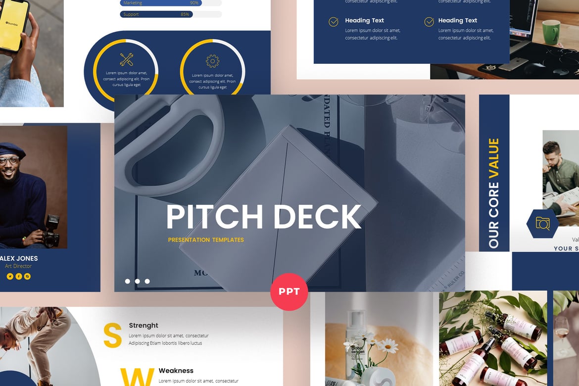 Template Presentasi PowerPoint PITCH DECK yang Menarik dan Profesional