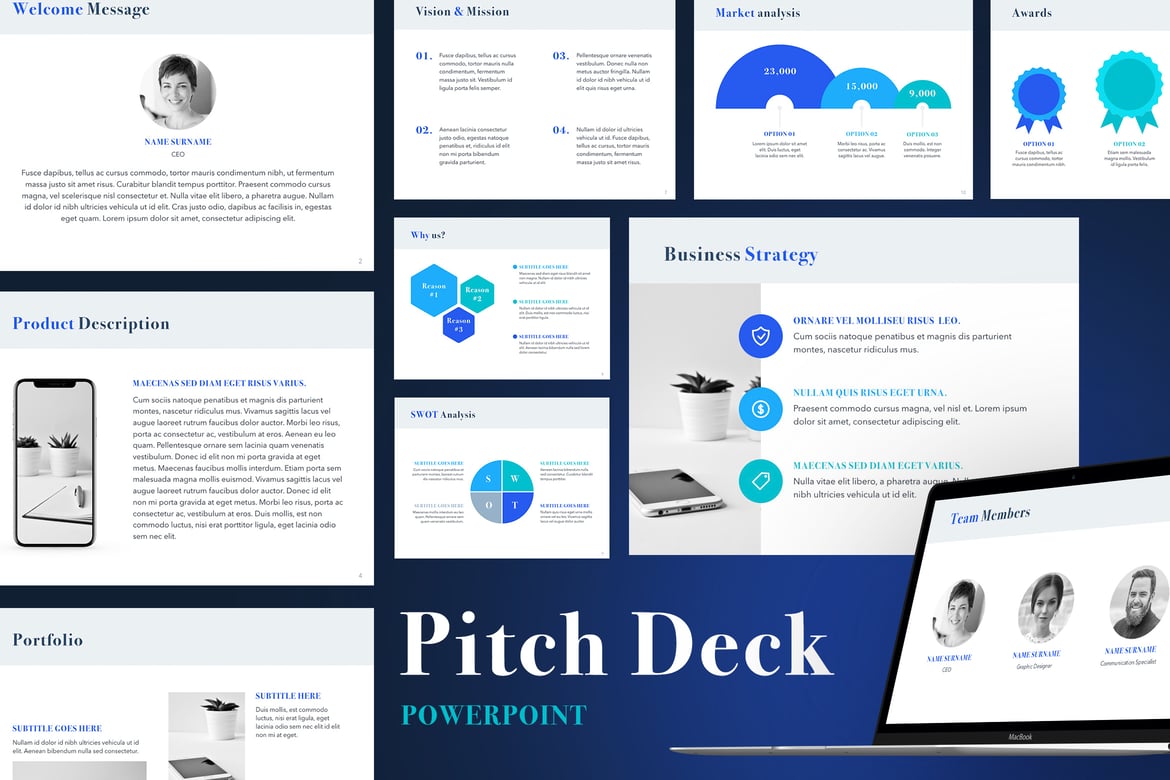 Template Presentasi Pitch Deck Profesional untuk PowerPoint