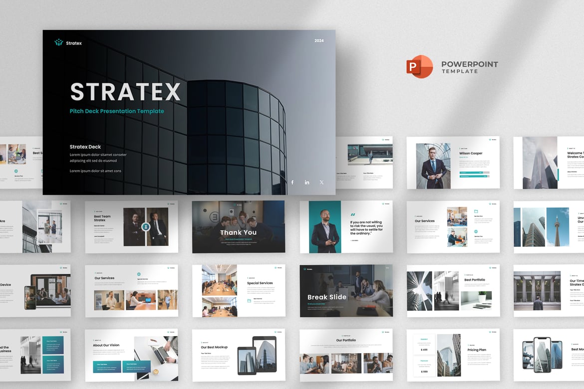 Template Powerpoint Pitch Deck Modern untuk Startup