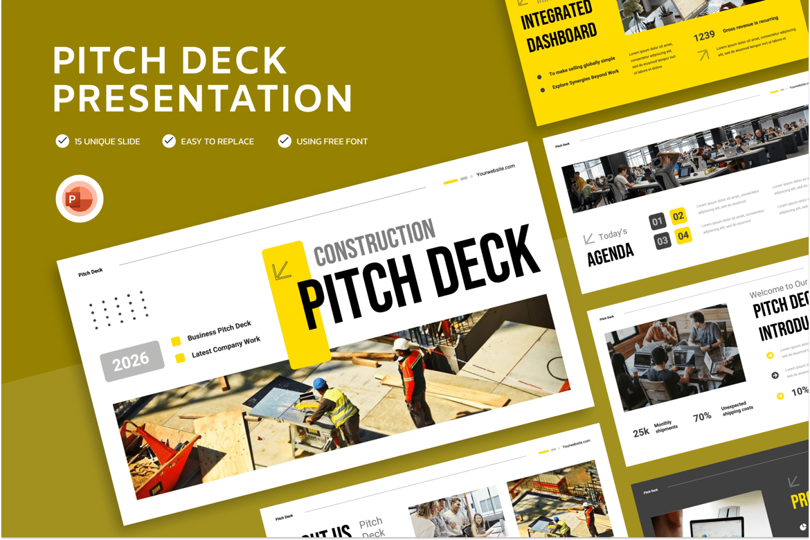 Template Presentasi PowerPoint Pitch Deck yang Menarik