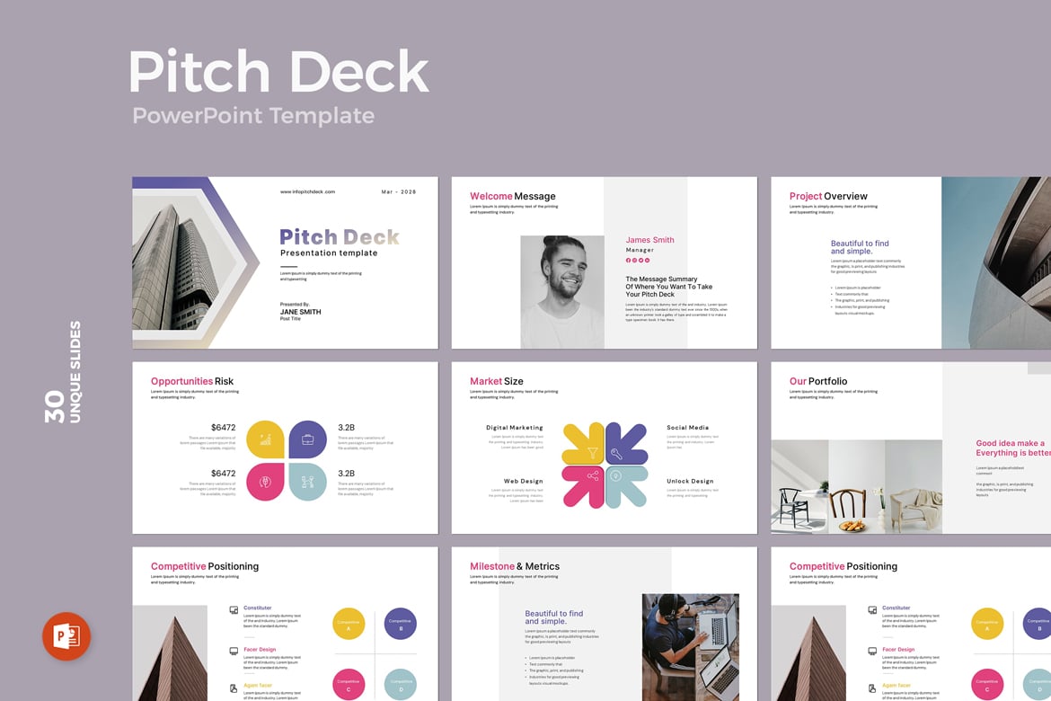 Template Presentasi Pitch Deck Profesional untuk PowerPoint