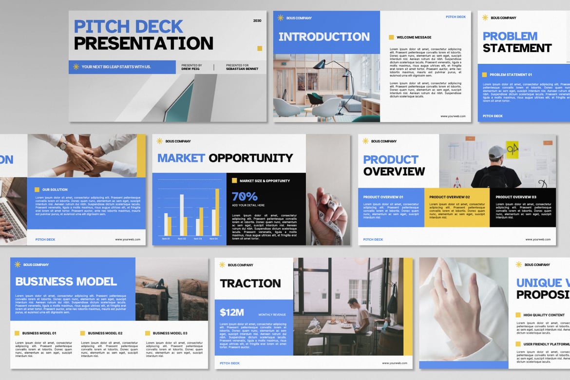 Template Presentasi Pitch Deck Powerpoint yang Modern dan Profesional