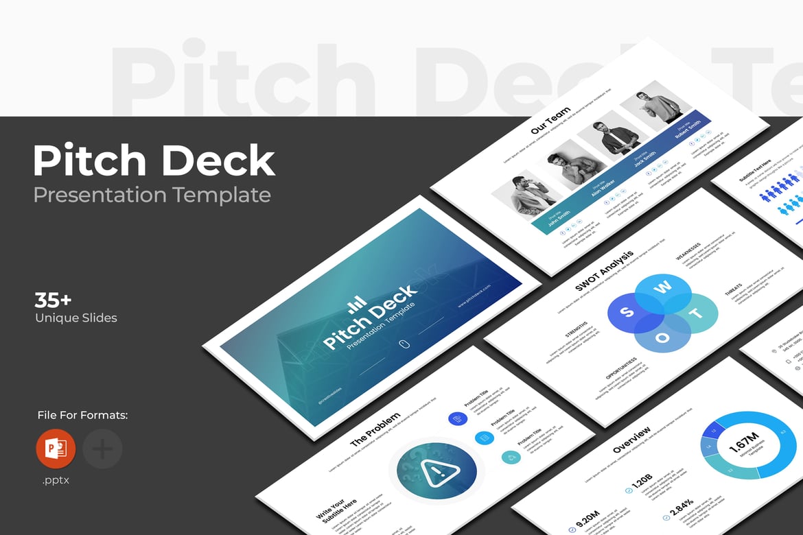 Template Presentasi Pitch Deck PowerPoint Profesional