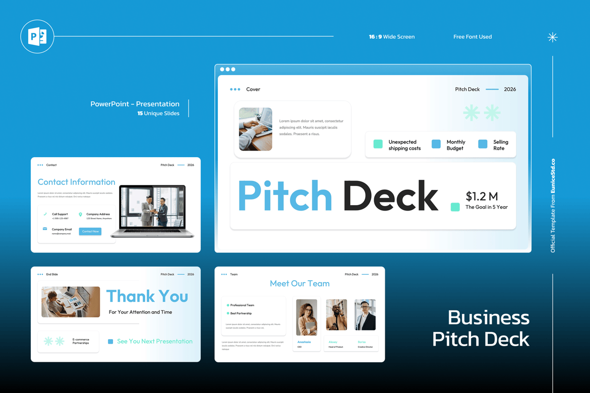 Template Powerpoint Pitch Deck Kreatif dan Profesional
