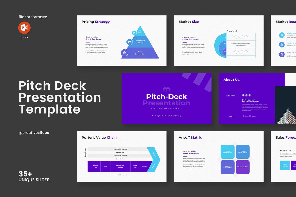 Template Presentasi PowerPoint Pitch Deck yang Menarik