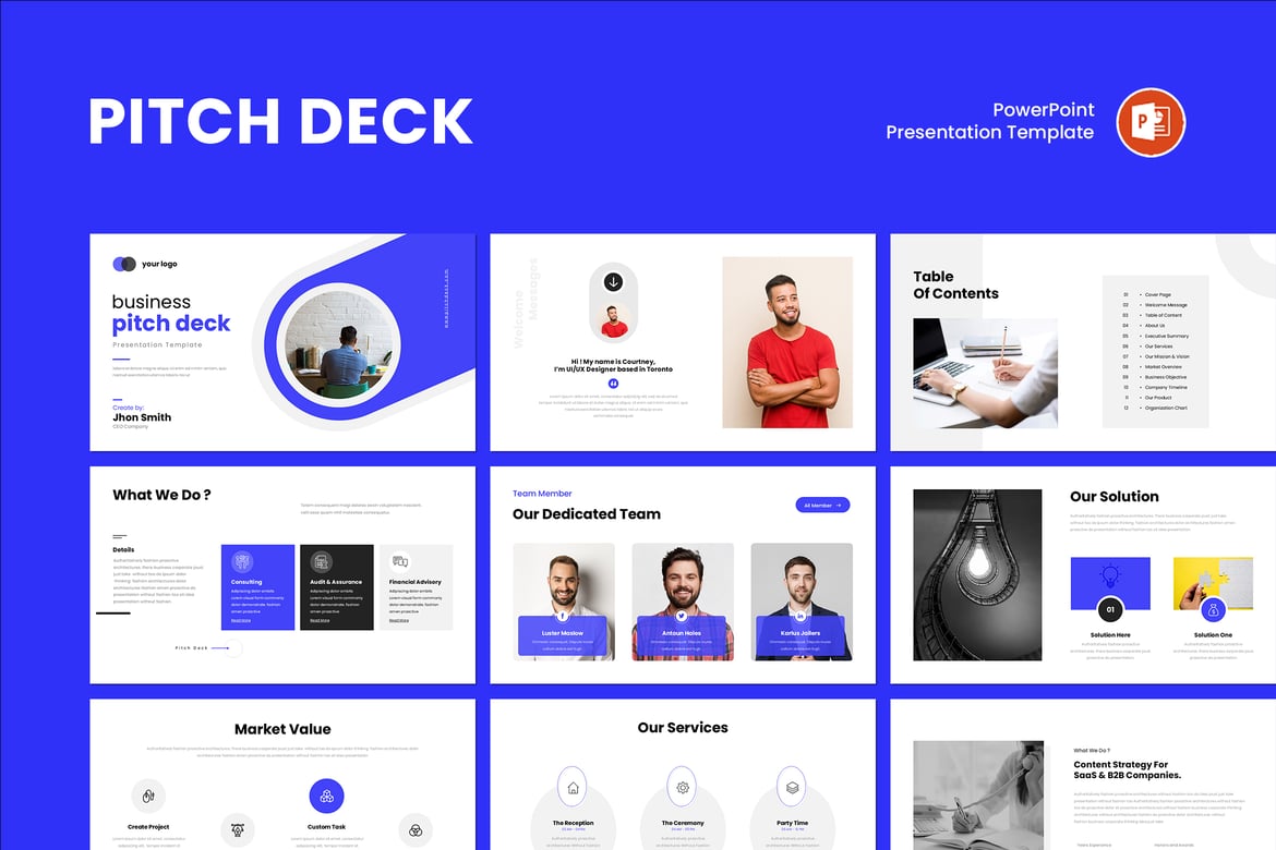 Template PowerPoint Pitch Deck yang Menarik dan Profesional