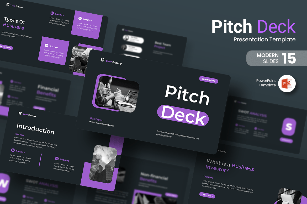 Template Presentasi Pitch Deck - PowerPoint yang Mudah Digunakan