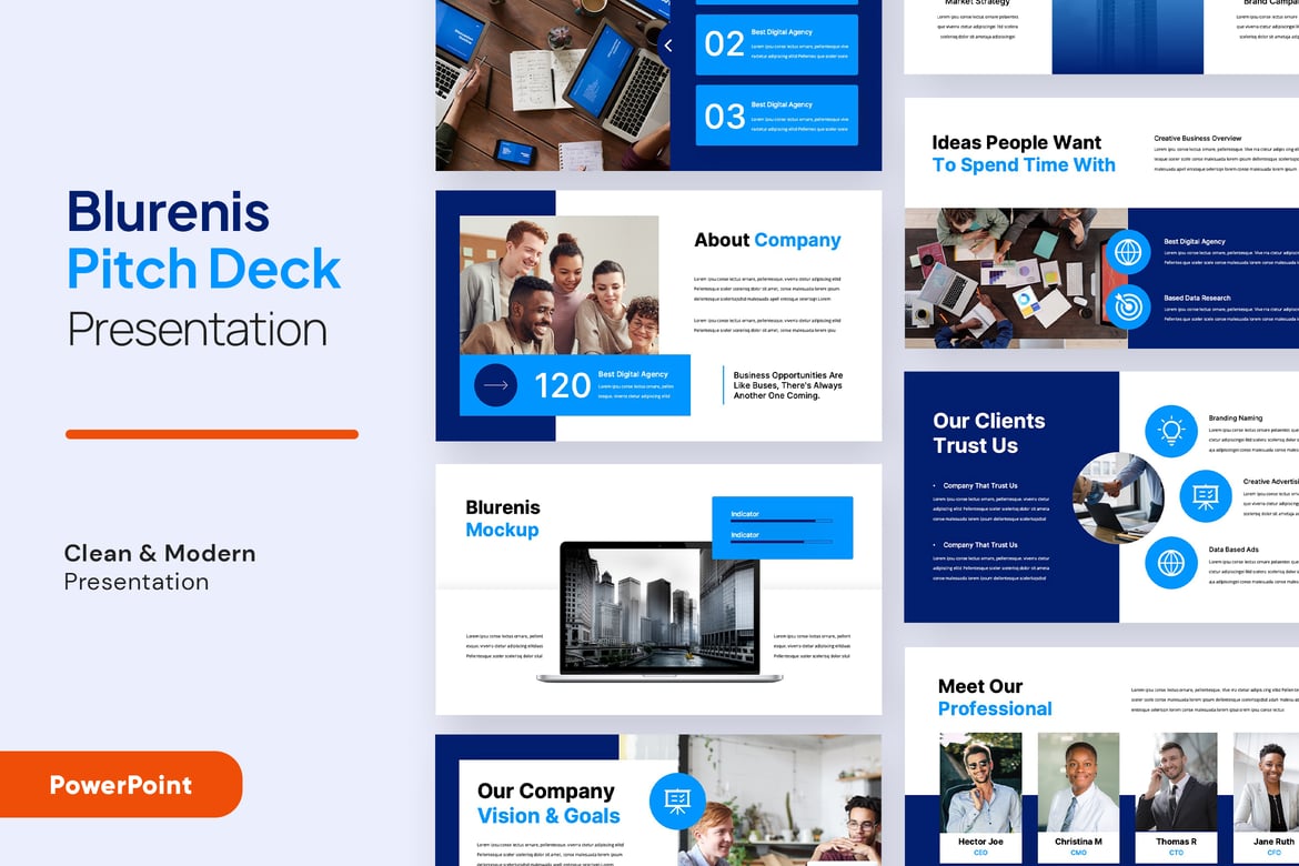 Template PowerPoint Presentasi Pitch Deck Profesional