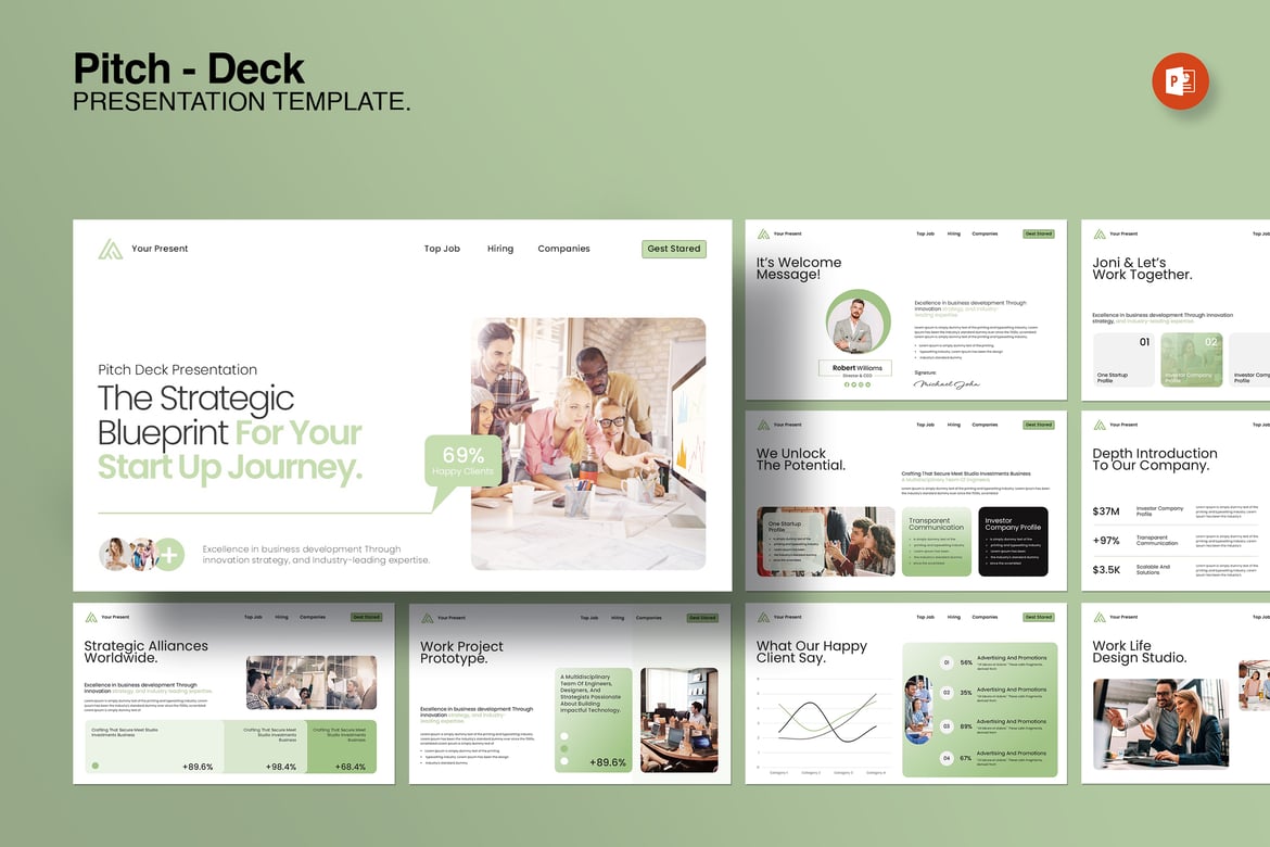 Template PowerPoint Pitch Deck Profesional dan Menarik
