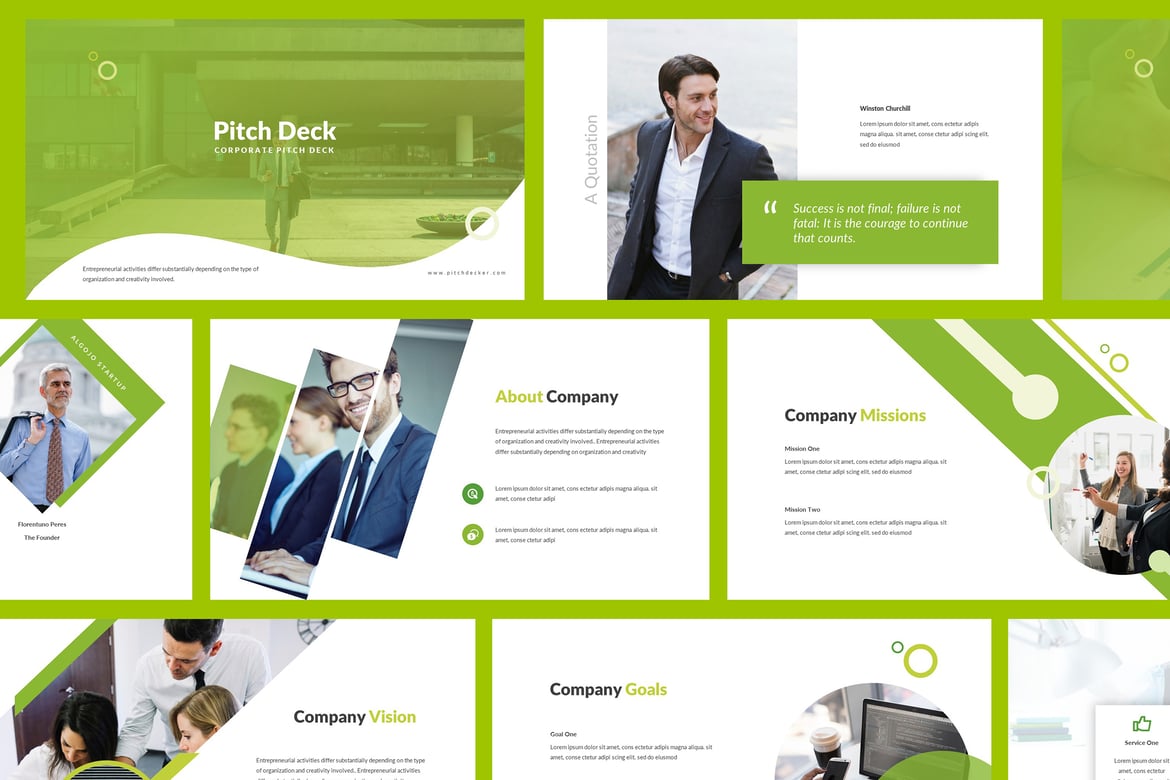 Template Presentasi PowerPoint Pitch Deck Modern dan Minimalis
