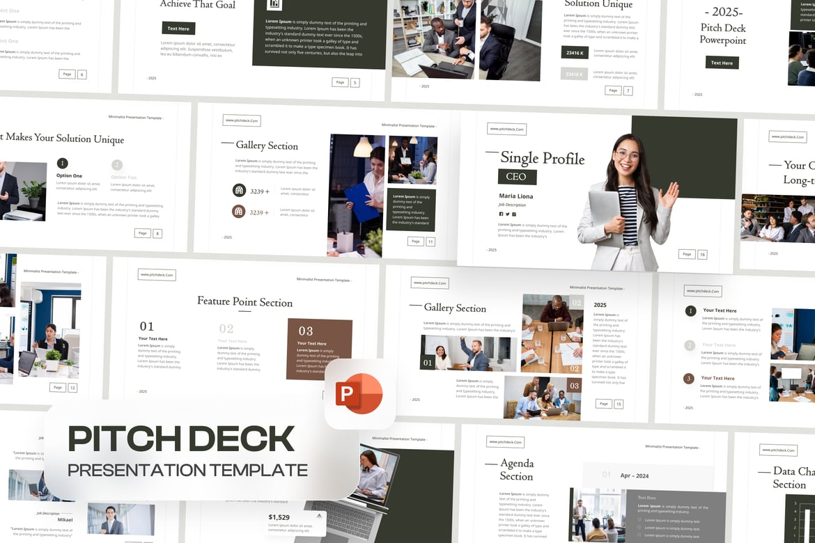 Template Presentasi PowerPoint Pitch Deck Modern