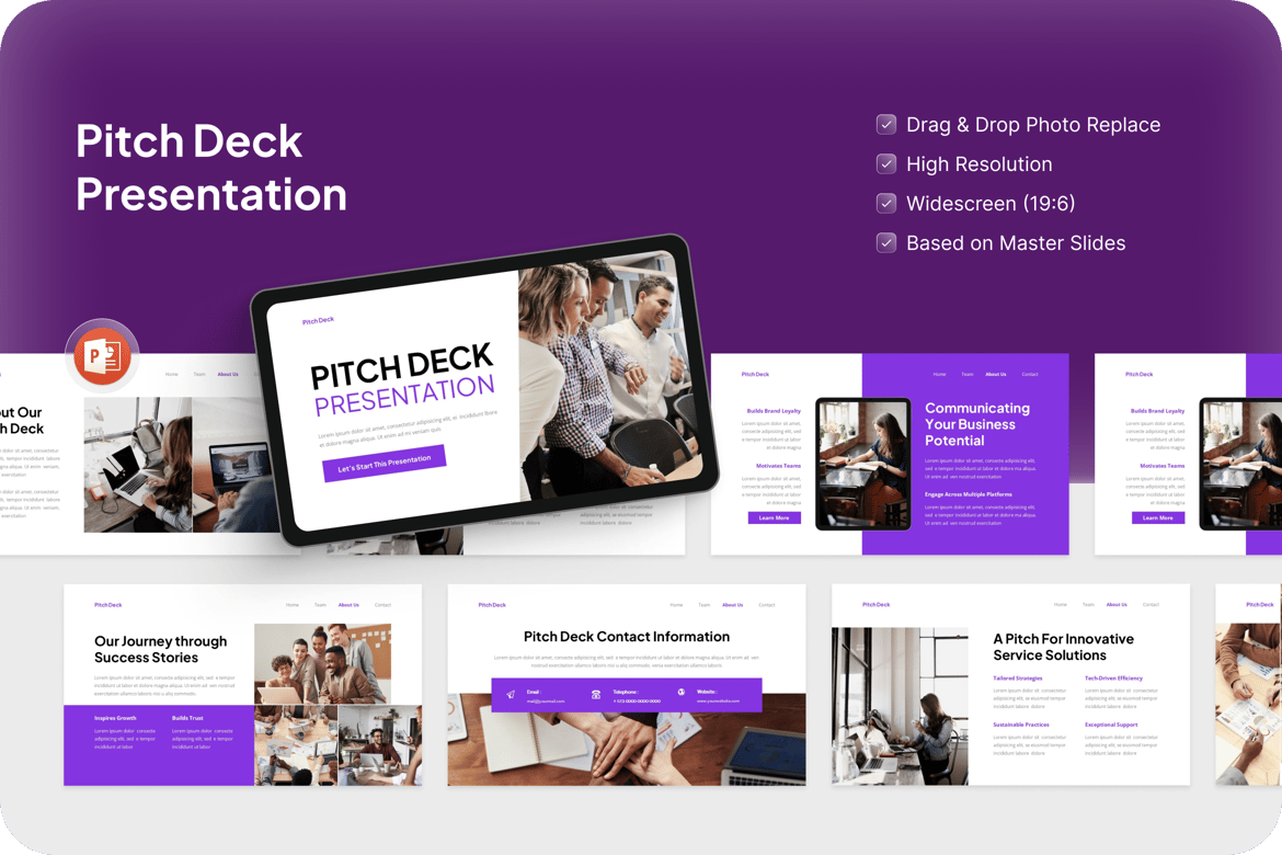 Template Presentasi Pitch Deck PowerPoint yang Menarik