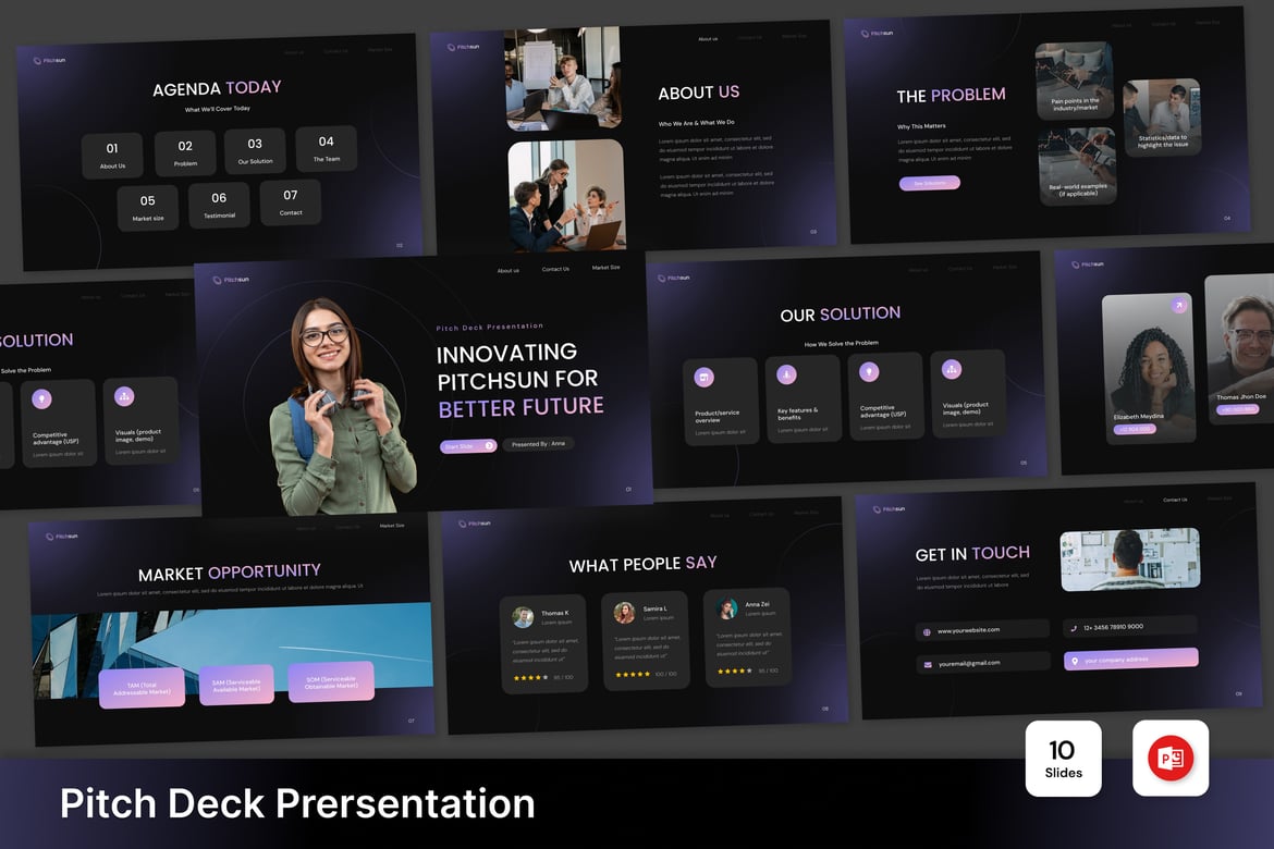 Template Presentasi Pitch Deck PowerPoint yang Menarik