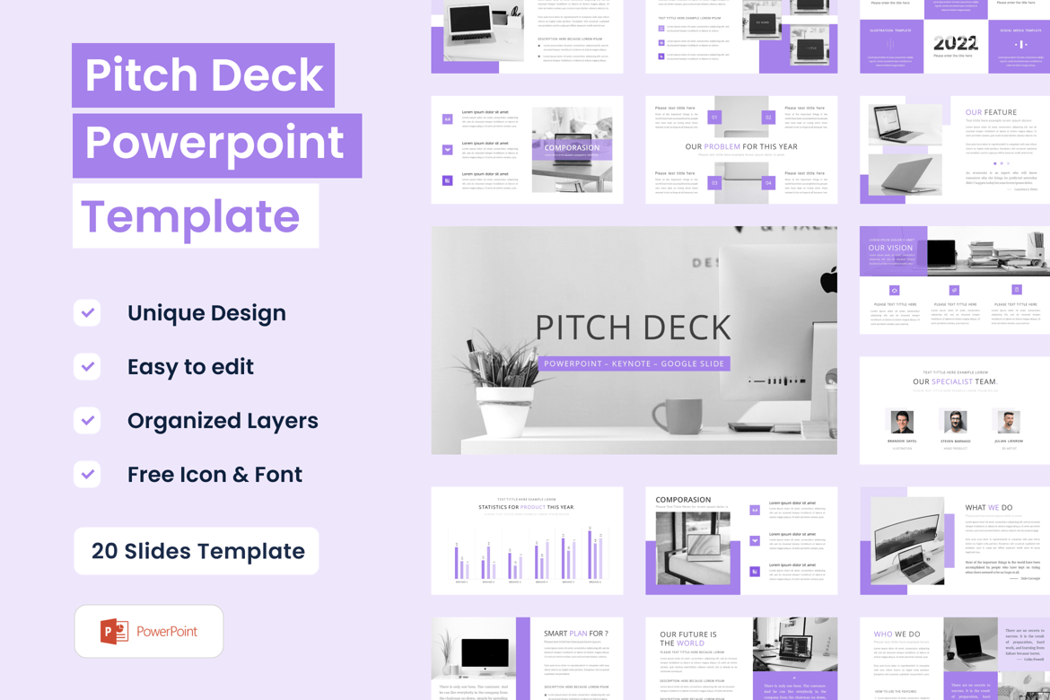 Template Presentasi Pitch Deck Profesional - Powerpoint